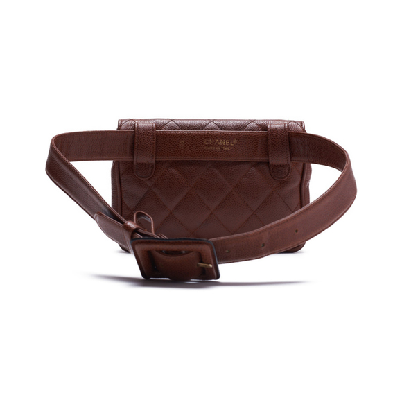Chanel Mini Matelasse V Flap Waist Pouch Caviar Skin Brown - Picture 3 of 8